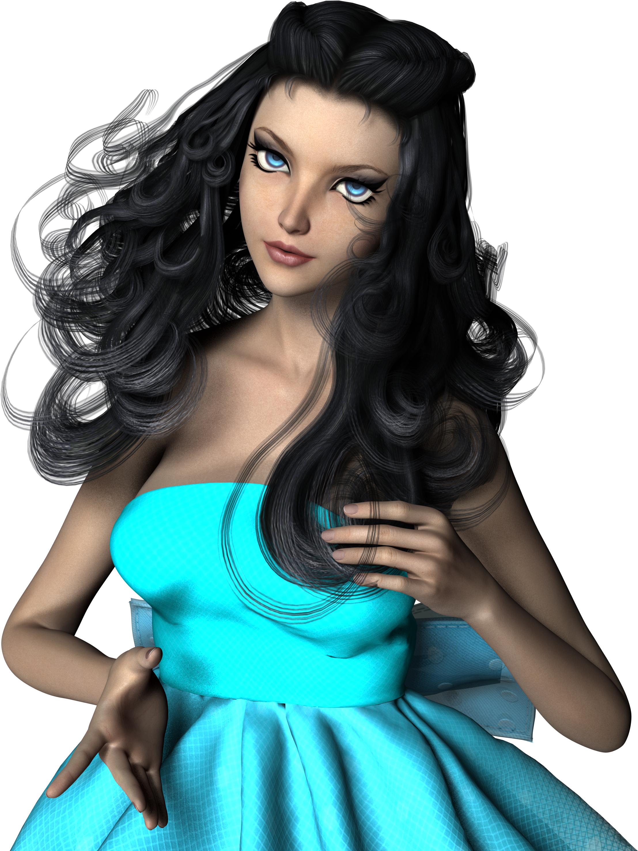 Woman Girl Dress Fashion Blue 981665 - Girl (2318x3000), Png Download