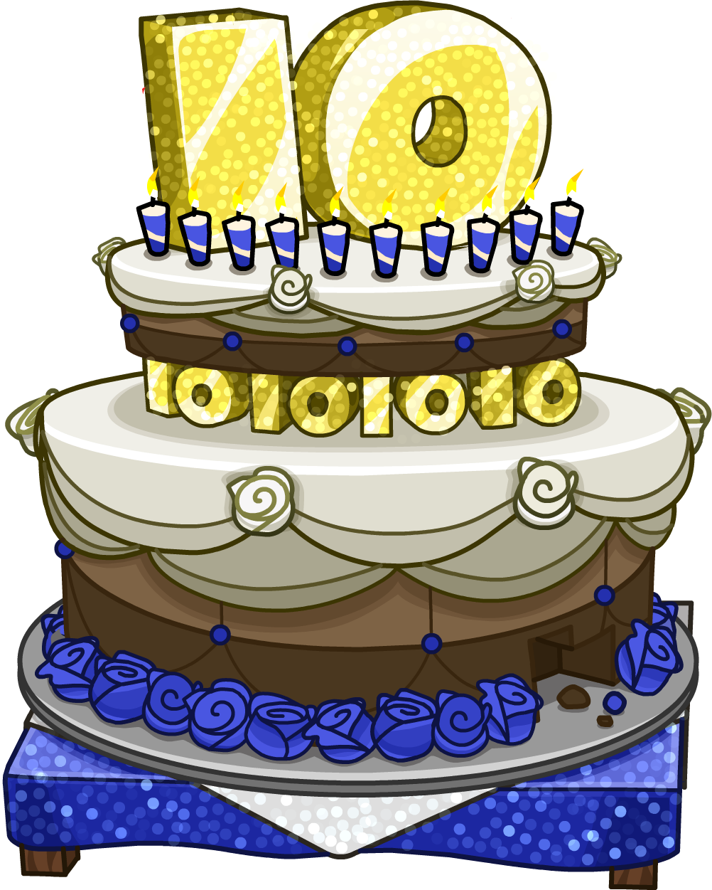 10th Anniversary Party Cake - Club Penguin Anniversary Cake (1002x1251), Png Download