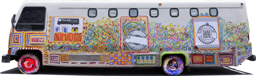 Nomad Art Bus Travelling Galleries - Bus (1024x436), Png Download