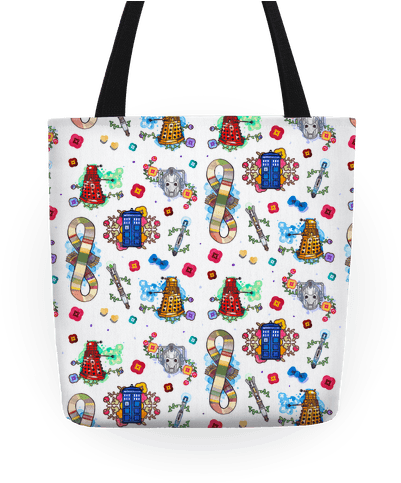 Doctor Who Tote Tote - Watercolor Doctor Who Icon (tardis) Tote Bag: Funny (484x484), Png Download