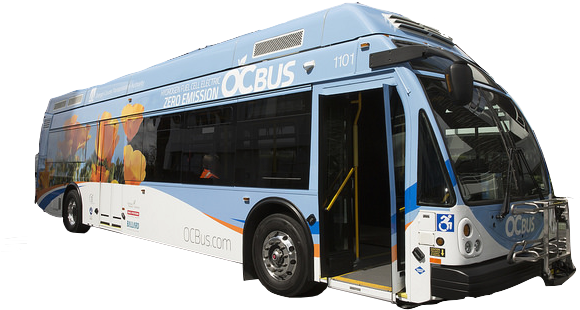 Orange County Transit Association Fuel Cell Electric - Tour Bus Service (582x328), Png Download