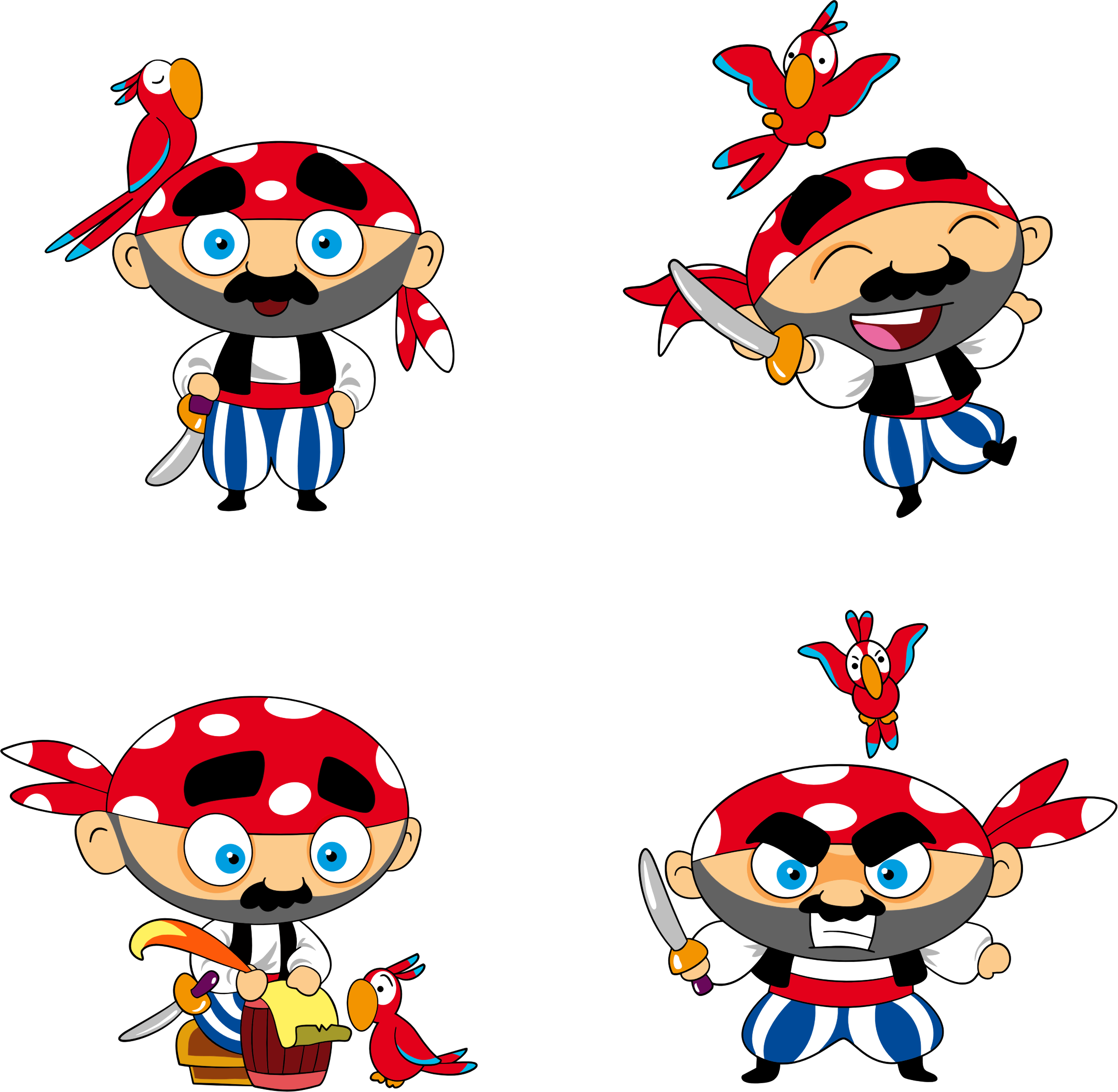 Pirate Parrot Png - Sticker (2155x2105), Png Download