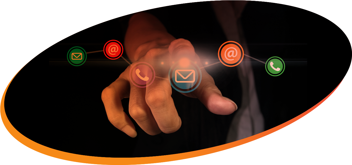 Contact Us - Circle (1349x657), Png Download