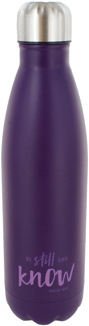10 'be Still' Purple 17oz Stainless Steel Water Bottle - Water Bottle (900x1349), Png Download