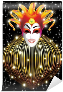 Mashera Giullare Jolly Joker Mask Vector Wall Mural - Jolly Joker Mask (400x400), Png Download