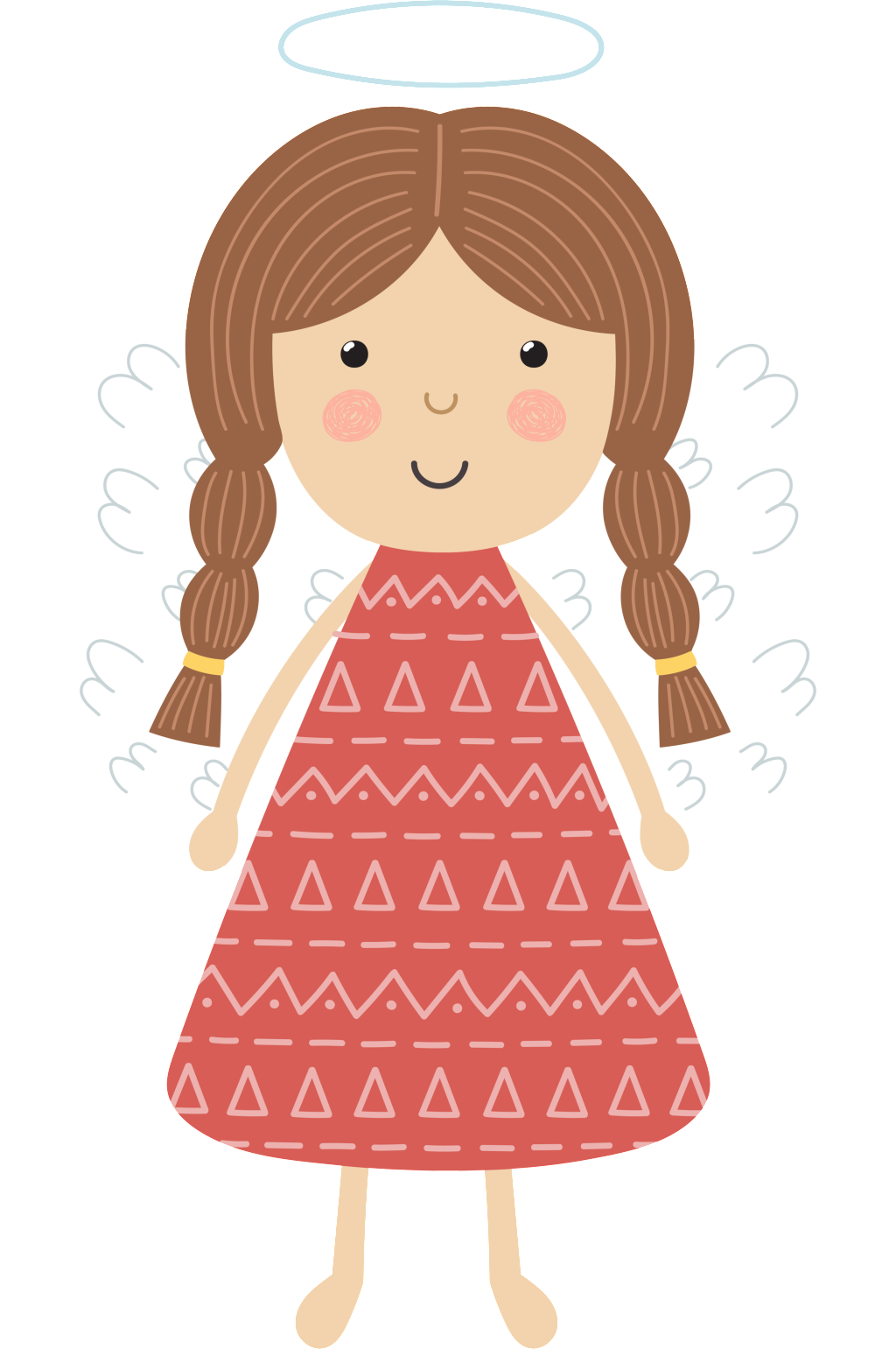 Lovely Angel Christmas Cartoon Hyaline - Christmas Day (1024x1541), Png Download