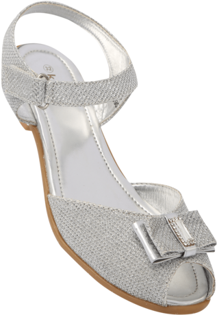 Girls Party Wear Fancy Velcro Closure Heel Sandal - Party Dress (340x510), Png Download