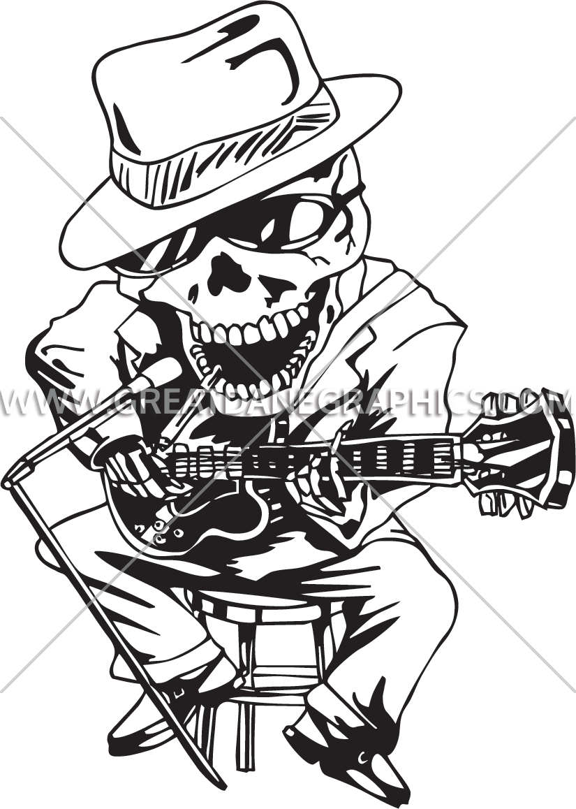 Image Freeuse Stock Blues Production Ready Artwork - Transparent Images Of Skeletons Playing Guitar (825x1158), Png Download