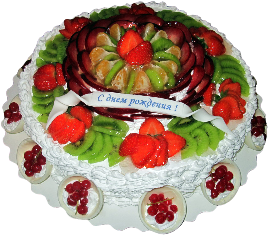 Cake Png Image - Pasteles Para Cumpleaños Con Frutas (900x797), Png Download