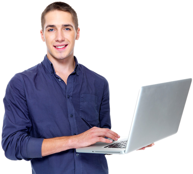 Holding A Laptop Png (690x600), Png Download