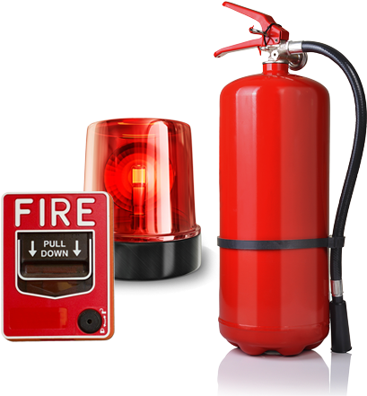 Fire-safety - Fire Extinguisher And Fire Alarm (504x448), Png Download
