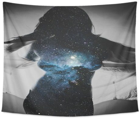 Black White Goddess Women Universe Galaxy Within Spiritual - Art (480x480), Png Download
