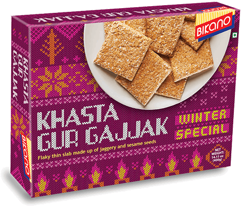 Khasta Gur Gazzak Made Of Gur Traditional Indian Candy - Bikano Agra Gur Gajjak 400 Gm (720x400), Png Download