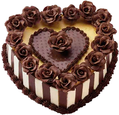 Graphic Freeuse Library Heart With Roses Png Picture - Birthday Heart Cake Png (385x376), Png Download