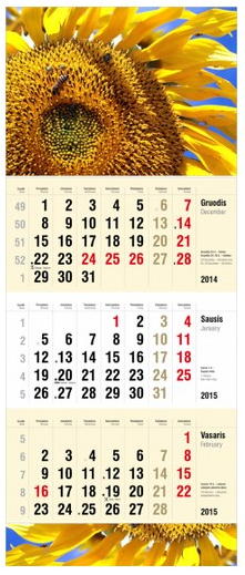 3 Part Wall Calendars - Printer (826x620), Png Download