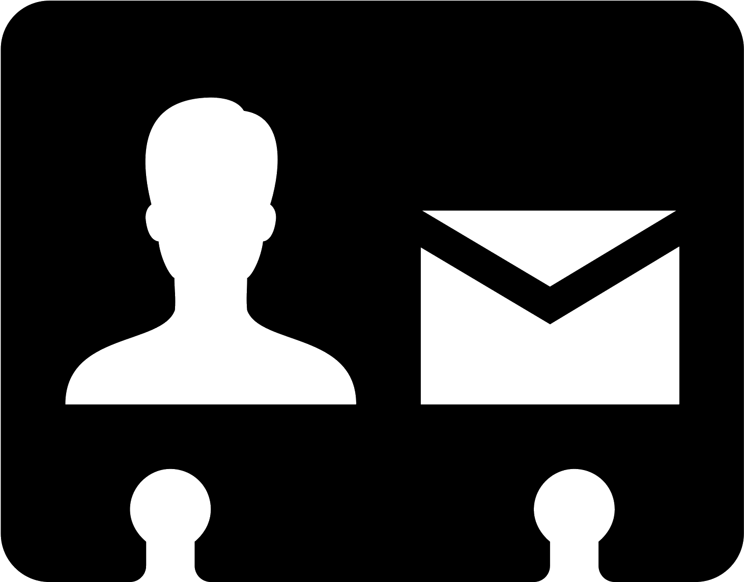 Mail Contact Filled Icon - Email (1600x1600), Png Download