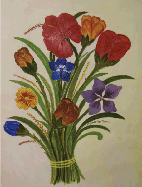 Painting-flower Painting - Bouquet (800x598), Png Download