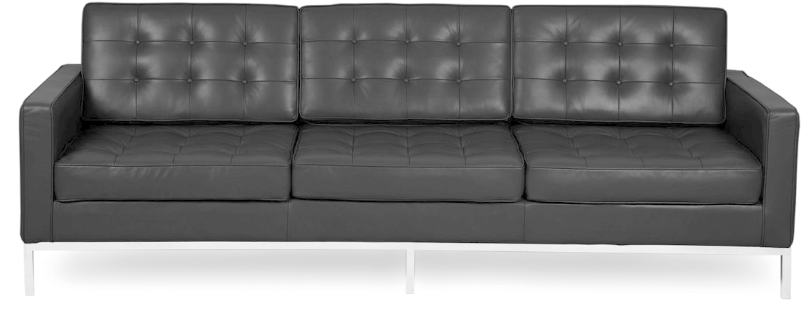 Black Sofa Png Download Image - Kardiel Florence Knoll 3 Seat Style Sofa, Aniline Leather, (1280x665), Png Download