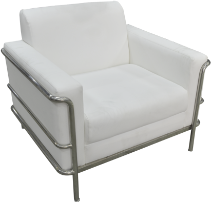 Living Room Furniture Idea Of Single White Pillow - Single Seater Sofa White (800x600), Png Download