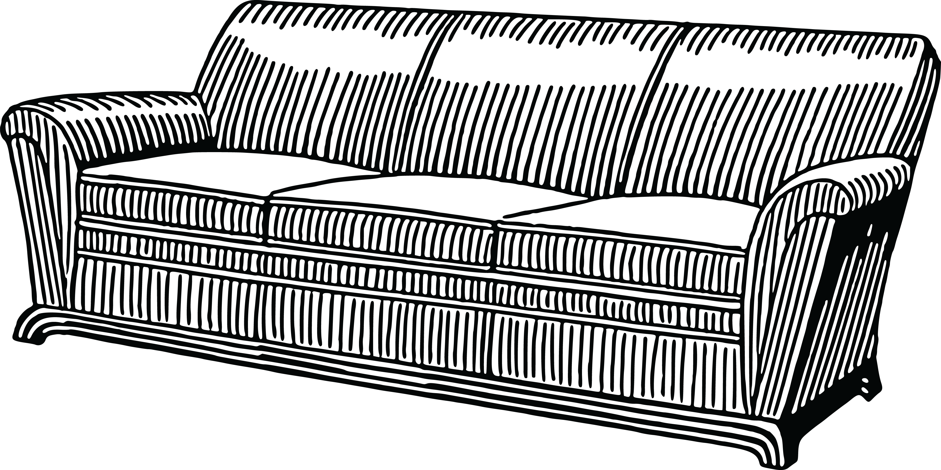 Free Clipart Of A Sofa - Sofa Set Clip Art (4000x1999), Png Download
