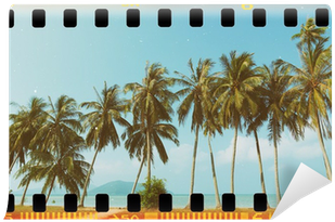 Palm Trees At Tropical Coast, Vintage Toned And Film - Film (400x400), Png Download