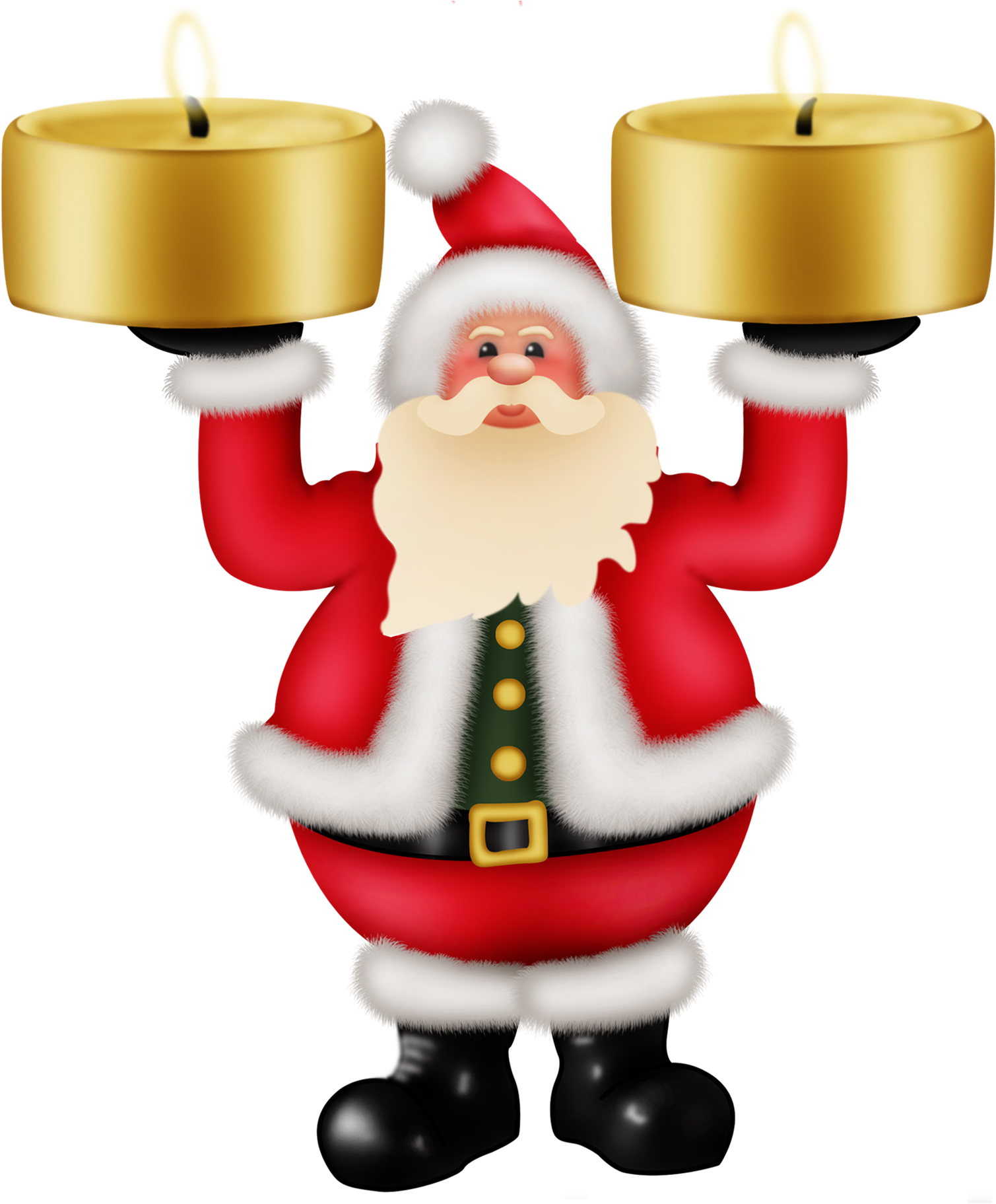 Santa Claus Png Image - Christmas Santa Candle Transparent (1577x1862), Png Download