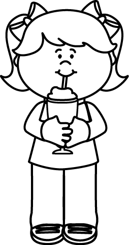 Milkshake Clipart Cool Drink - Drinking Clipart Black And White (254x481), Png Download