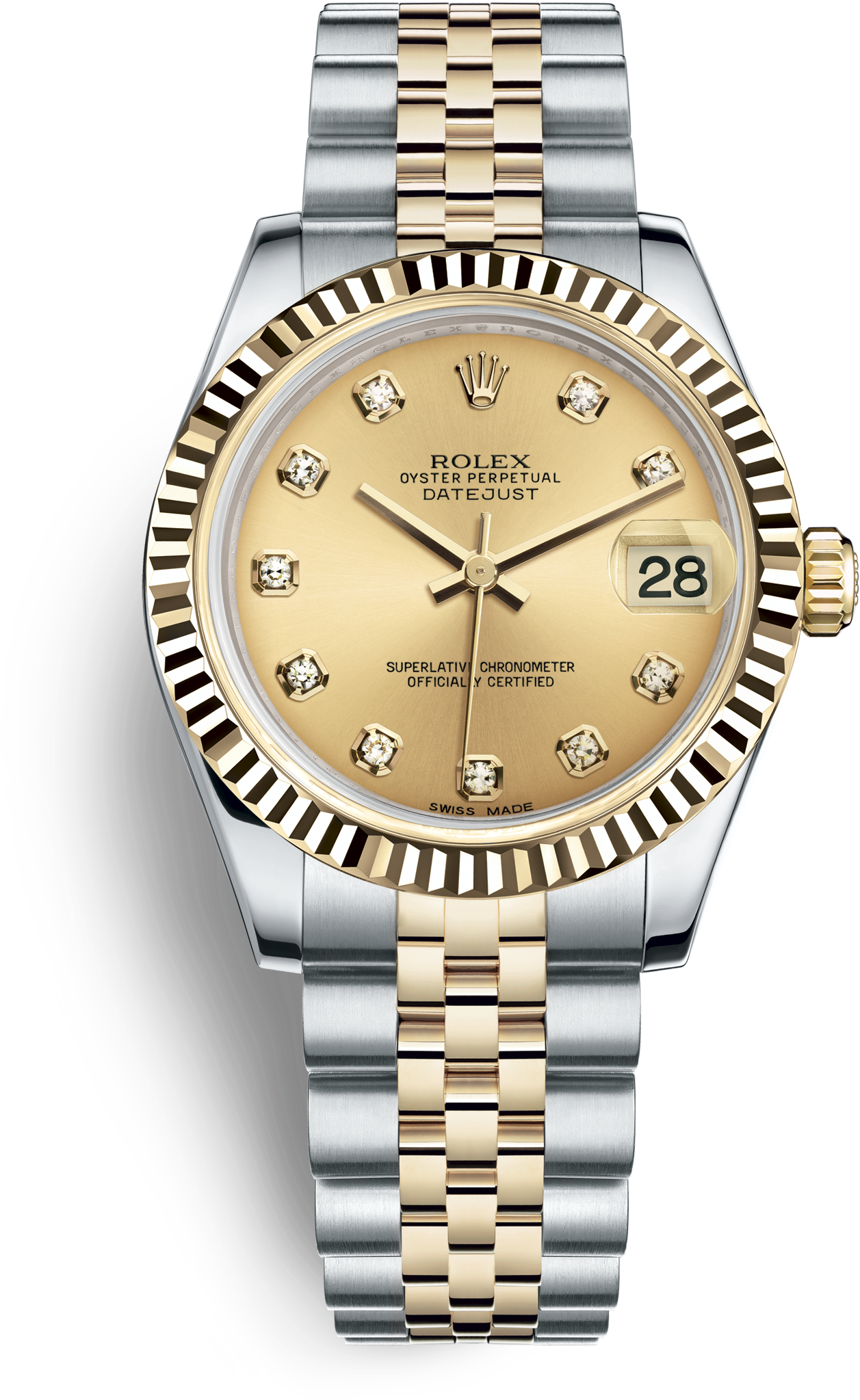 Oyster, 31 Mm, Oystersteel And Yellow Gold - Rolex Datejust 31 (3000x3000), Png Download