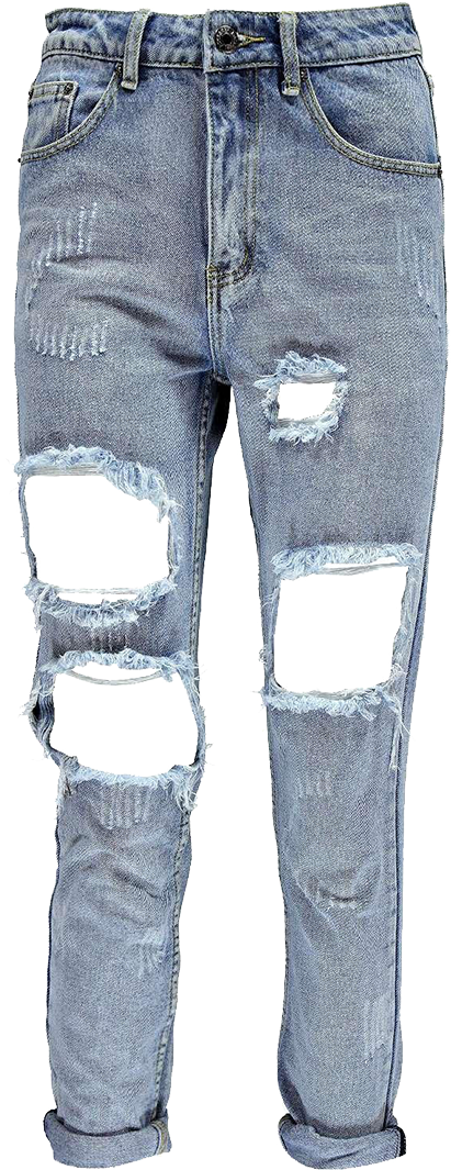 Report Abuse - Blue Ripped Jeans Transparent (411x1065), Png Download