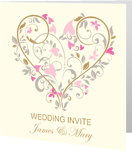 Cream Floral Heart Wedding Day Invite 140 X 140 Folded - Have Hidden Your Word In My Heart [book] (500x500), Png Download