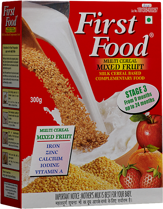 First Food Multi Cereal Mixed Fruit Stage 3 Refill - First Food (650x800), Png Download