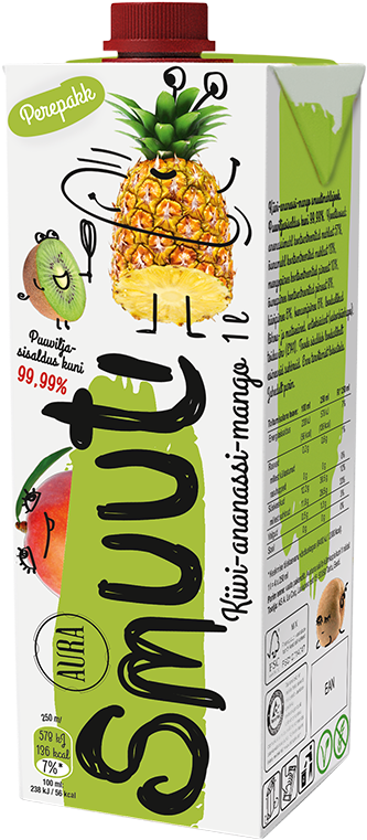 Aura Kiwi, Pineapple & Mango Smoothie - Aura Smuuti (400x780), Png Download