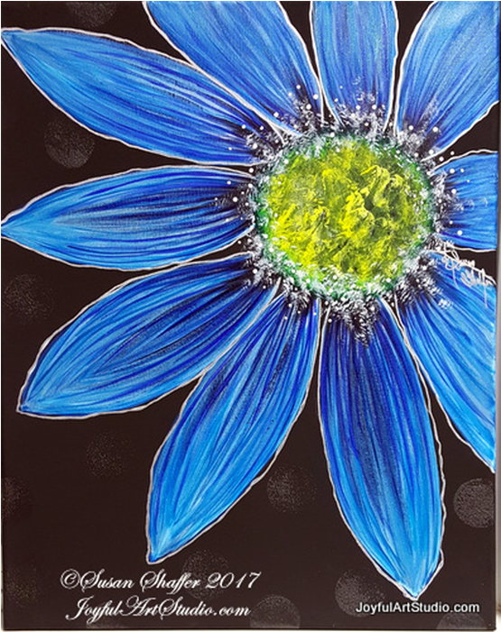 Blue Shasta Daisy, Acrylic Painting, $45 At Joyful - Shasta Daisy (697x700), Png Download