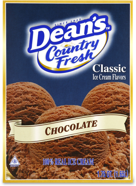 Dean's Country Fresh Classic Chocolate Ice Cream - Dean's Country Fresh Ice Cream 473ml (547x900), Png Download