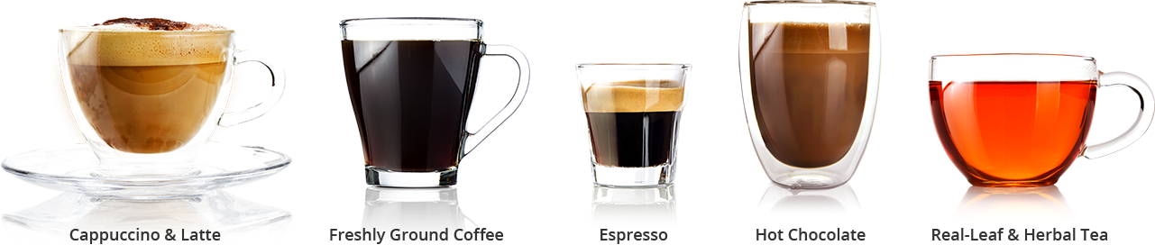Cappuccino, Latte, Espresso, Coffee And Hot Tea - Espresso Coffee Pods For Nespresso Capsules Machine (1281x272), Png Download