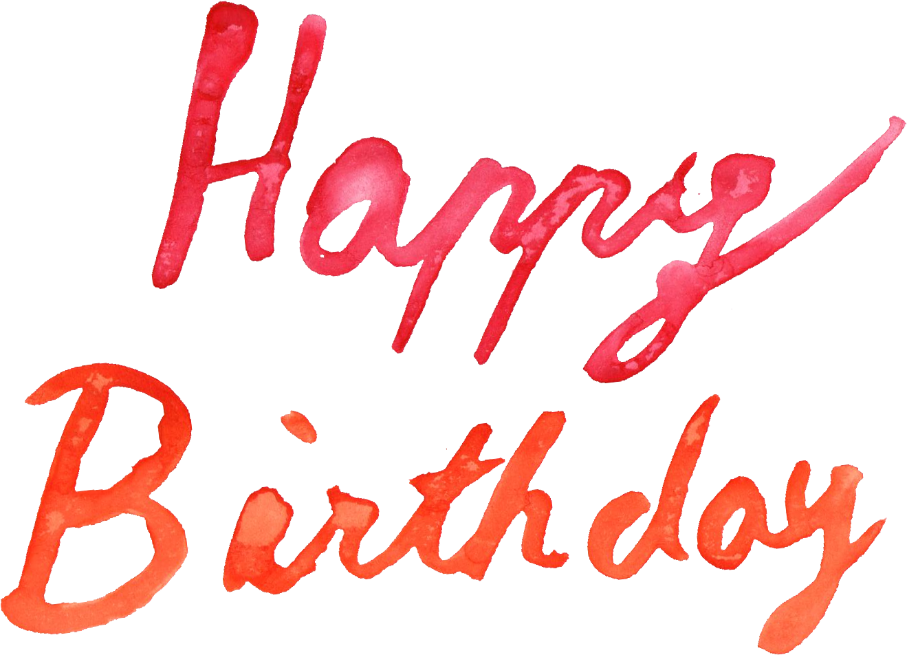 5 Happy Birthday Watercolor - Happy Birthday Watercolour Red (1319x952), Png Download