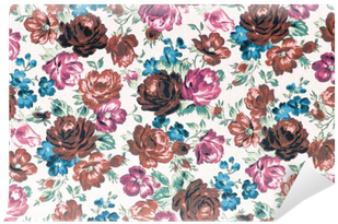 Rose Fabric Background,vintage Colour Effect Wall Mural - Canvas (400x400), Png Download