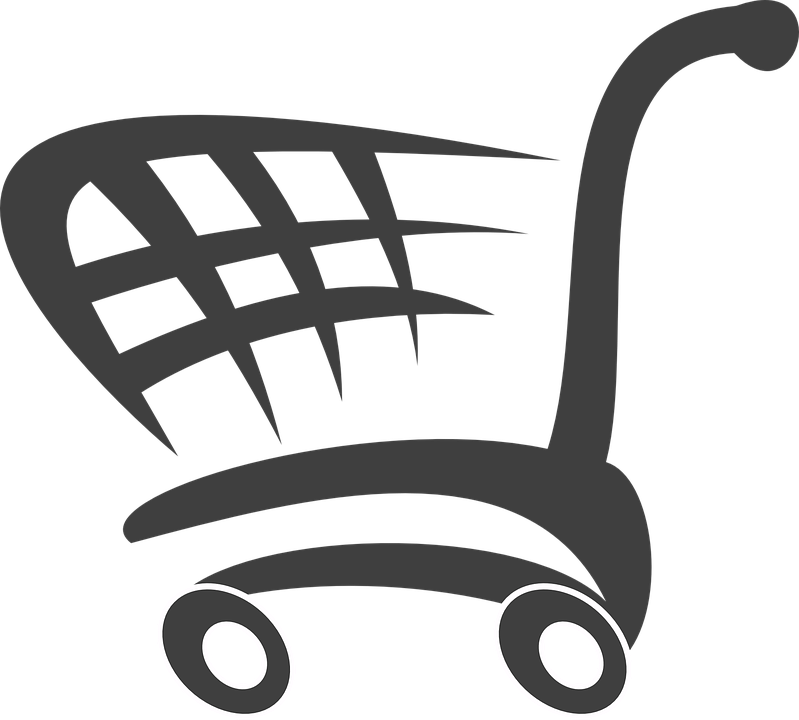 Shopping Cart Ttp Clip Art At Clker - Shopping Cart Shower Curtain (600x541), Png Download