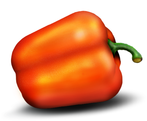 Pepper 5 - Red Bell Pepper (495x432), Png Download