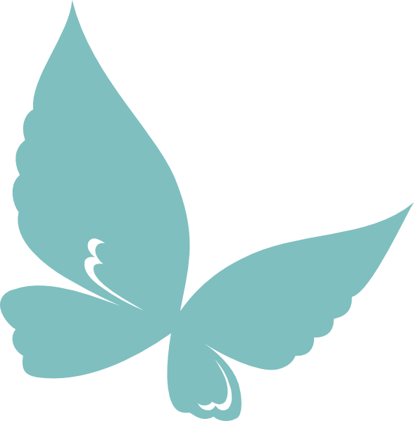 Teal Butterfly Clip Art - Butterfly Vector Png (588x599), Png Download