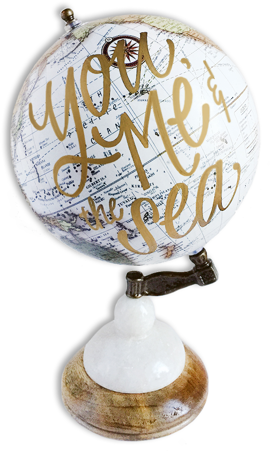 "you, Me And The Sea" Globe - Balloon (562x909), Png Download