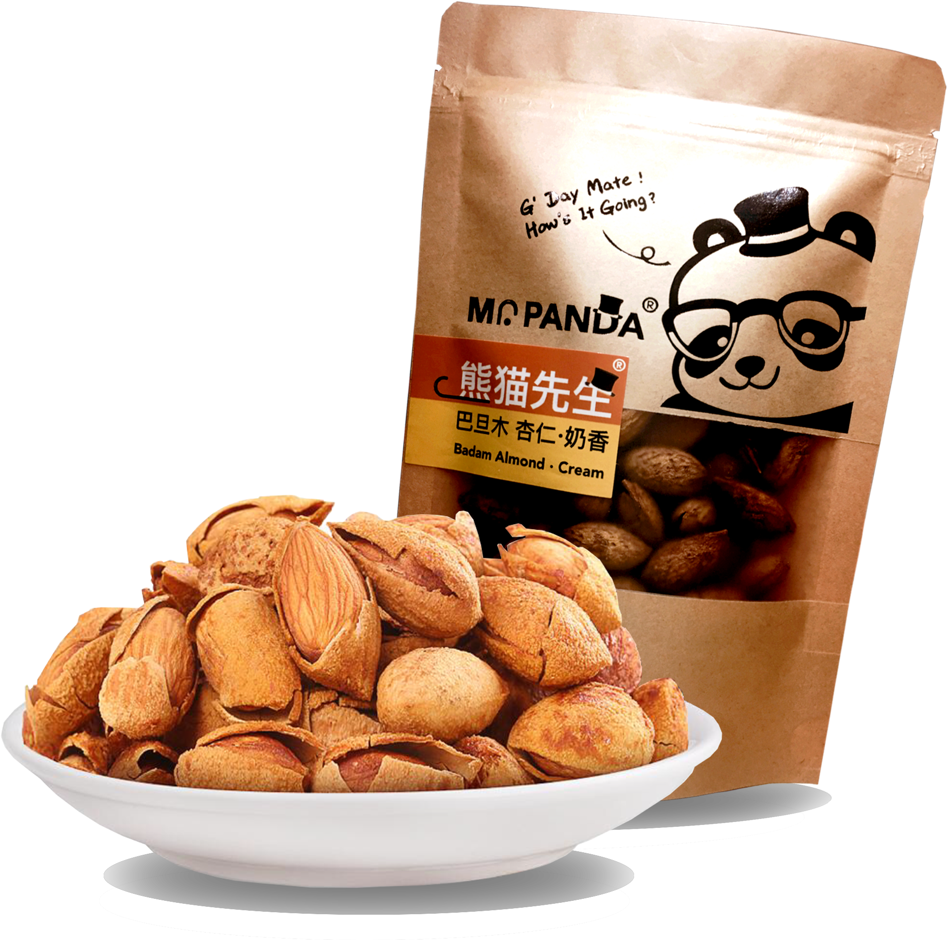 Almond - Cream - Chef Masterpiece [three] 235g Badum Hand Squirrel Snack (2216x2216), Png Download