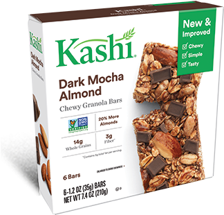 Package Shot For Kashi® Chewy Granola Bars, Dark Mocha - Kashi Dark Mocha Almond Chewy Granola Bars (360x340), Png Download
