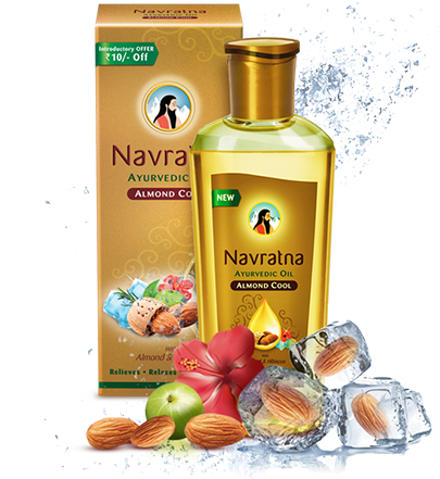 Navratna Almond Cool Oil 200 Ml (590x440), Png Download