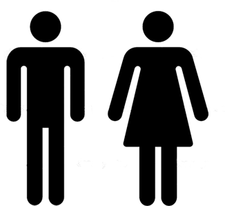 Dress Code - Male Female Toilet Signs (350x350), Png Download