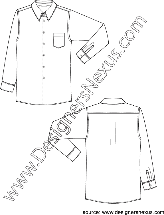 Classic Mens Dress Shirt - Baby Doll Dress Drawing (612x792), Png Download