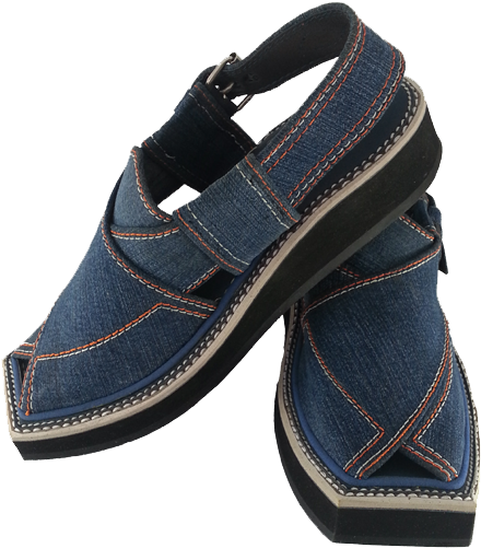 Special Kaptaan Chappal - Jeans Style Peshawari Chappal (600x600), Png Download