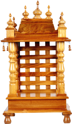 Pooja Mandir Or Temples - Wood Mantapa (500x500), Png Download