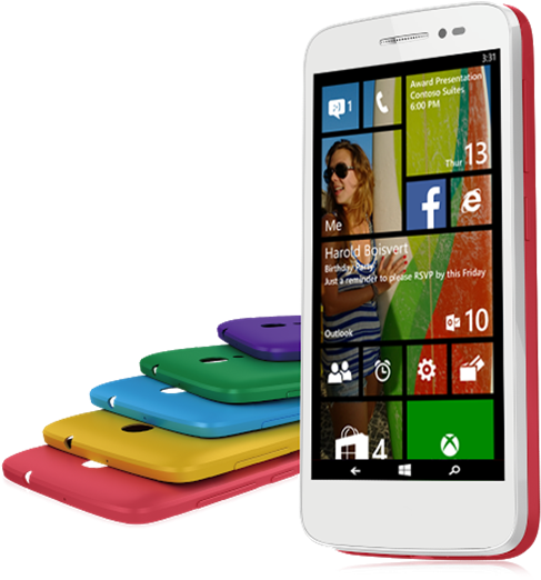 Alcatel Pop 2 Thumb - Alcatel One Touch Fierce Windows Phone 10 (620x560), Png Download