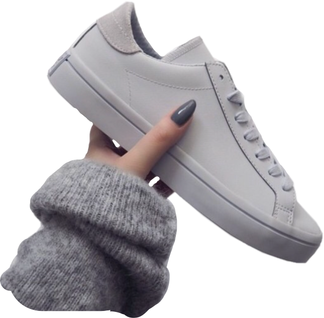 Grey Aesthetic Adidas Shoes Tumblr Nailsinteresting - Instagram Fashion Sneakers Women (645x633), Png Download